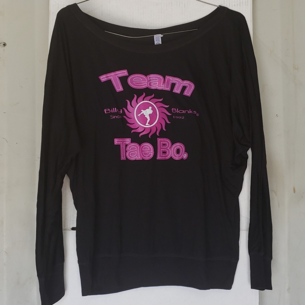 Black 1992 Team Tae Bo Long Sleeve Fitness Tee